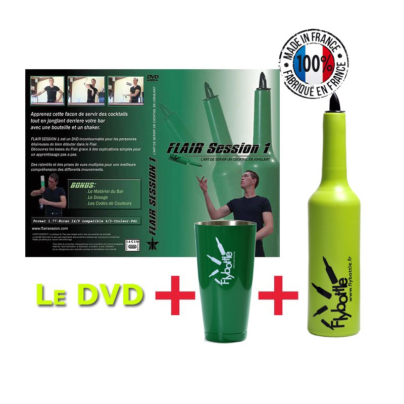 Pack Rookies Fly Training green + SHAKER green + DVD (french) FLAIR Session 1